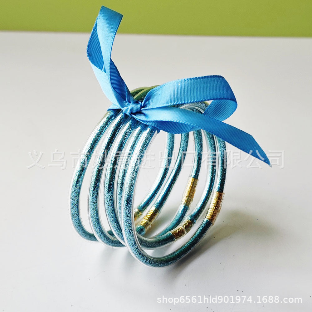 Wholesale Silicone Women's Bow Gold Powder Bracelet